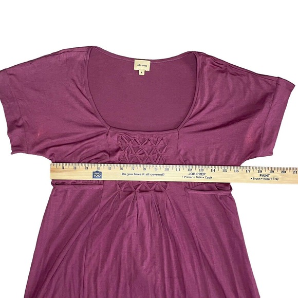 Ella Moss Purple Mini Dress Womens Size Large With Tie Back - Picture 7 of 10